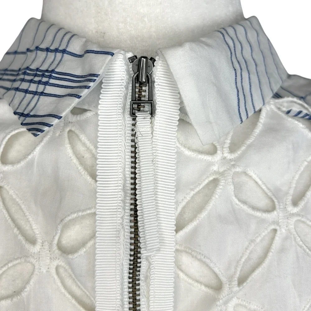 Anthropologie Moulinette Soeurs 6 Seaplane Dress Blue White Windowpane - Picture 8 of 16